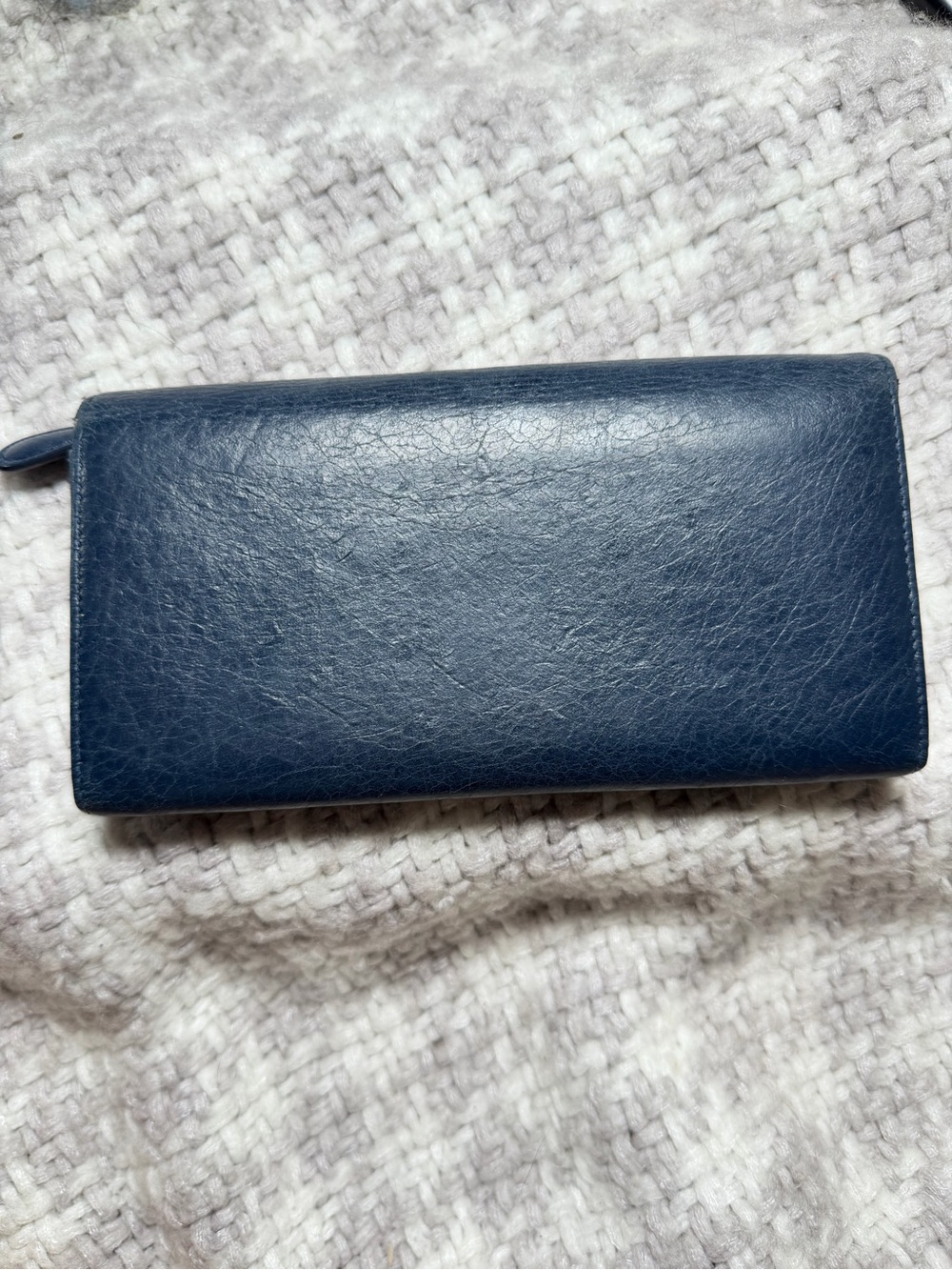 Authentic BALENCIAGA Anthracite Lambskin Leather Classic Money Wallet - Picture 7 of 16